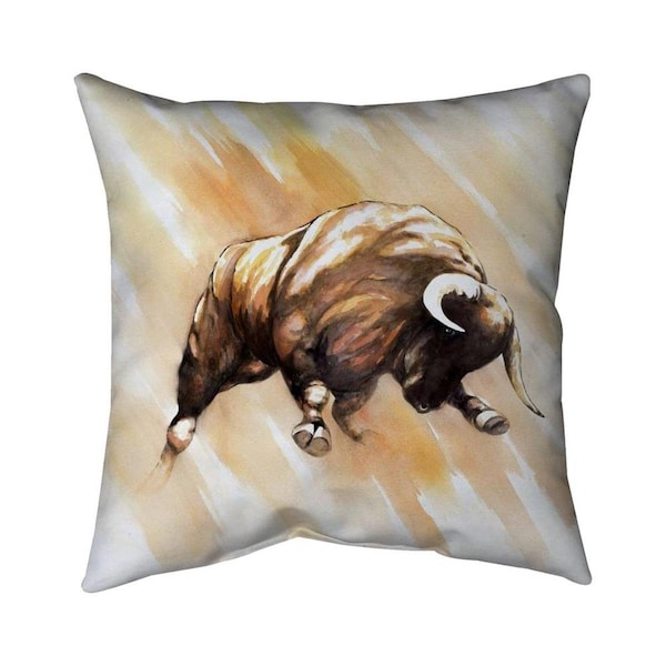 Fondo 20 x 20 in. Bull to Attack-Double Sided Print Indoor Pillow - FO2795663