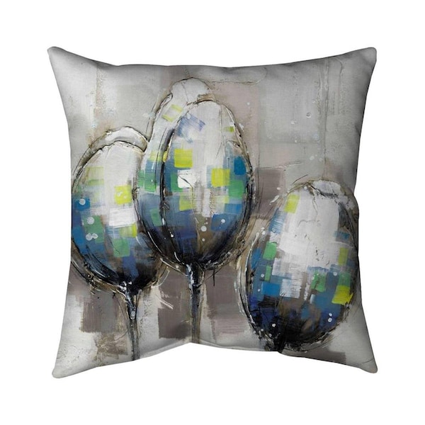 Begin Home Decor 20 x 20 in. Three Abstract Tulips-Double Sided Print Indoor Pillow - 5541-2020-FL72