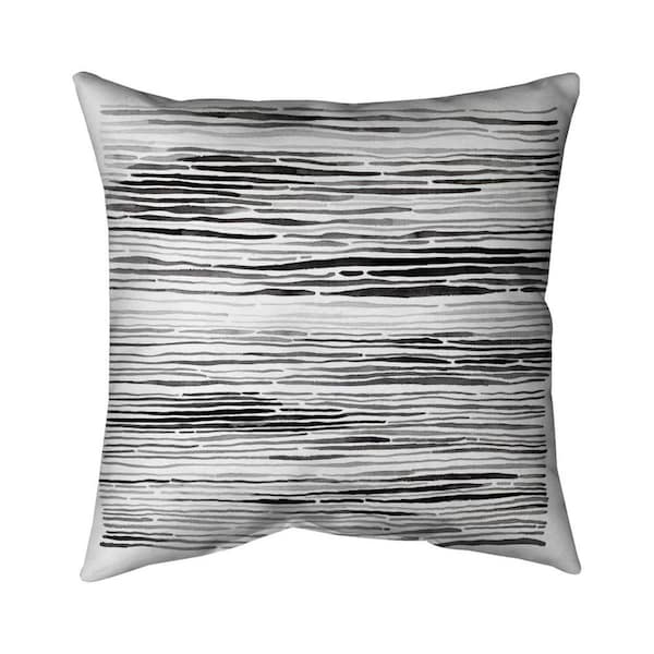 Begin Home Decor 26 x 26 in. Grey Grooves-Double Sided Print Indoor Pillow - 5541-2626-AB68