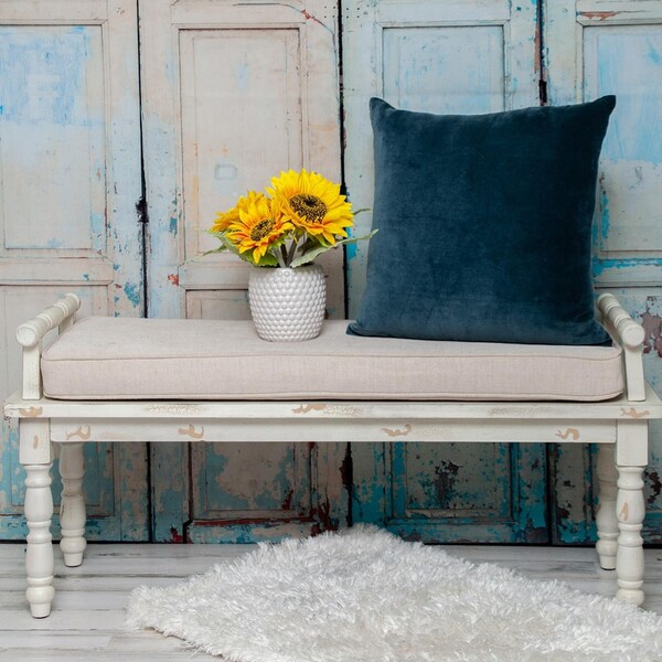 Homeroots 18 x 18 x 4 in. Aqua Teal Two Tone Throw Pillow - 383142