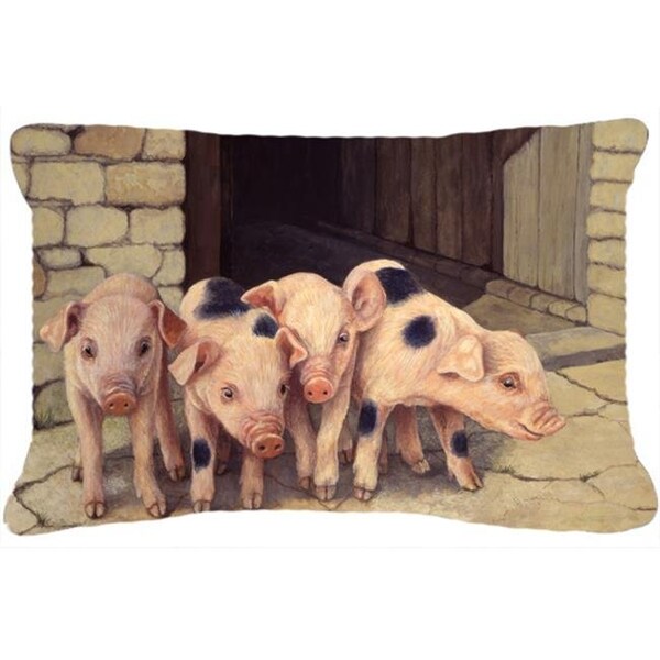 Carolines Treasures Carolines Treasures BDBA0225PW1216 Pigs Piglets by Daphne Baxter Fabric Decorative Pillow - BDBA0225PW1216