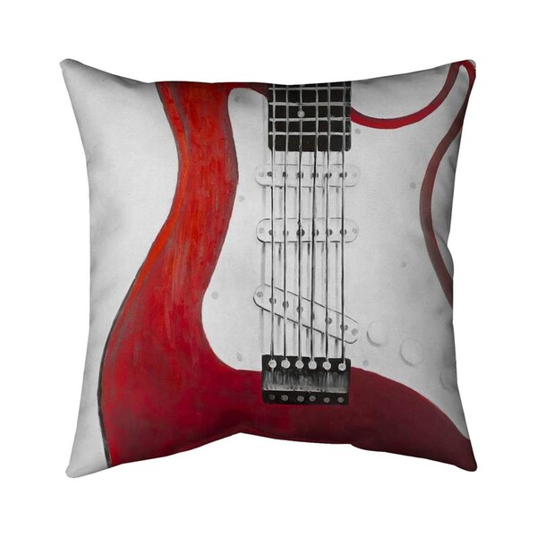 Fondo 20 x 20 in. Red Electric Guitar-Double Sided Print Indoor Pillow - FO2773706