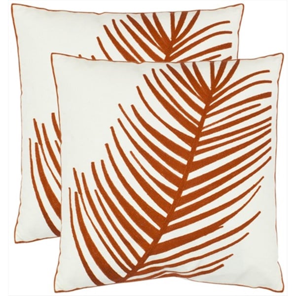 Safavieh Fatima 18-Inch Orange Decorative Pillows, 2PK - PIL861A-1818-SET2