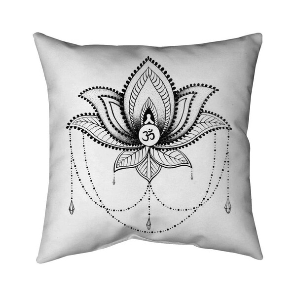 Fondo 26 x 26 in. Ethnic Lotus Ornament-Double Sided Print Indoor Pillow - FO2793280