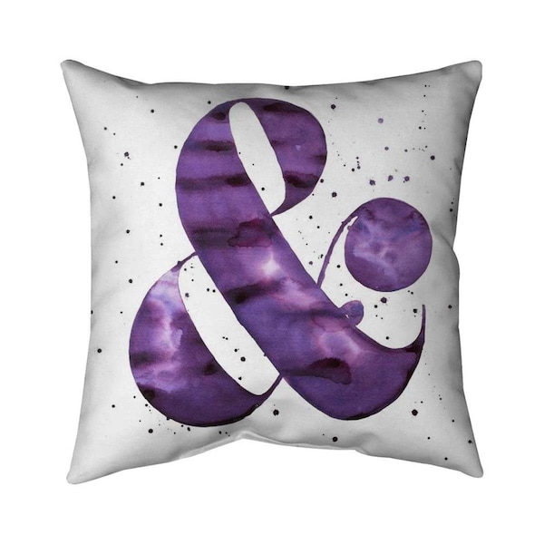 Fondo 20 x 20 in. Ampersand Purple-Double Sided Print Indoor Pillow - FO3326528