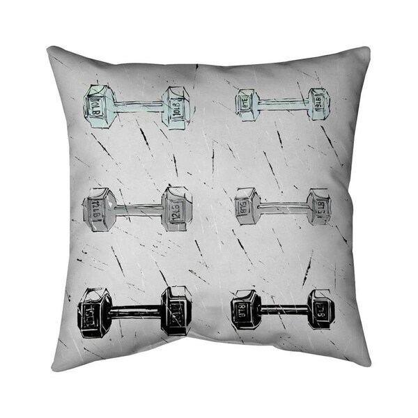 Begin Home Decor 26 x 26 in. Dumbbells-Double Sided Print Indoor Pillow - 5541-2626-SP71