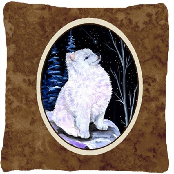 Carolines Treasures Carolines Treasures SS8389PW1414 Starry Night American Eskimo Decorative Indoor & Outdoor Fabric Pillow - SS8389PW1414