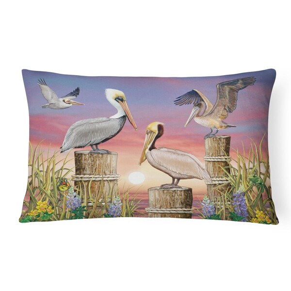 Jensendistributionservices 12 x 3 x 16 in. Pelicans Canvas Fabric Decorative Pillow - MI1716745