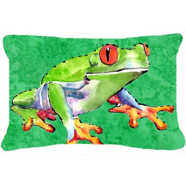 Carolines Treasures Carolines Treasures 8688PW1216 Frog Indoor & Outdoor Fabric Decorative Pillow - 8688PW1216