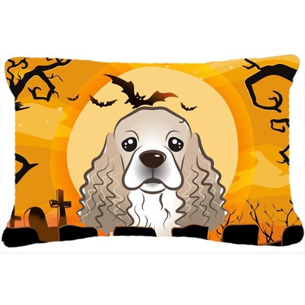 Carolines Treasures Carolines Treasures BB1774PW1216 Halloween Cocker Spaniel Fabric Decorative Pillow - BB1774PW1216