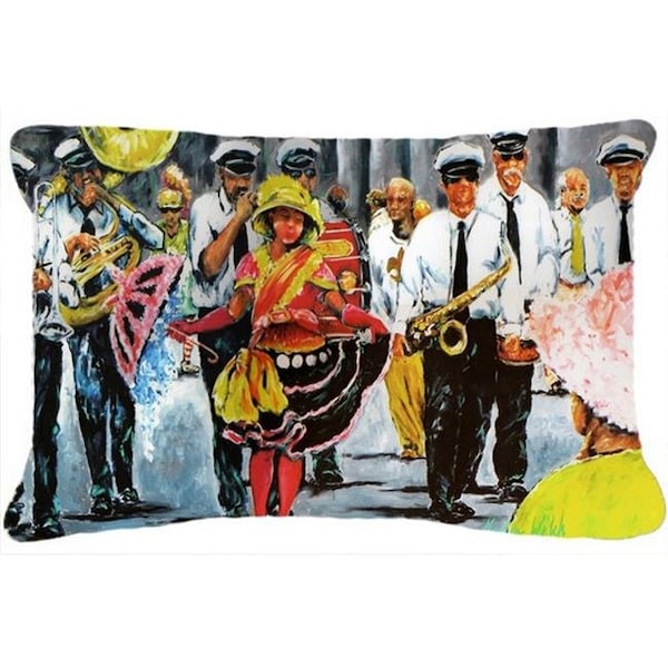 Carolines Treasures Carolines Treasures MW1224PW1216 Dancing in the Streets Mardi Gras Fabric Decorative Pillow - MW1224PW1216