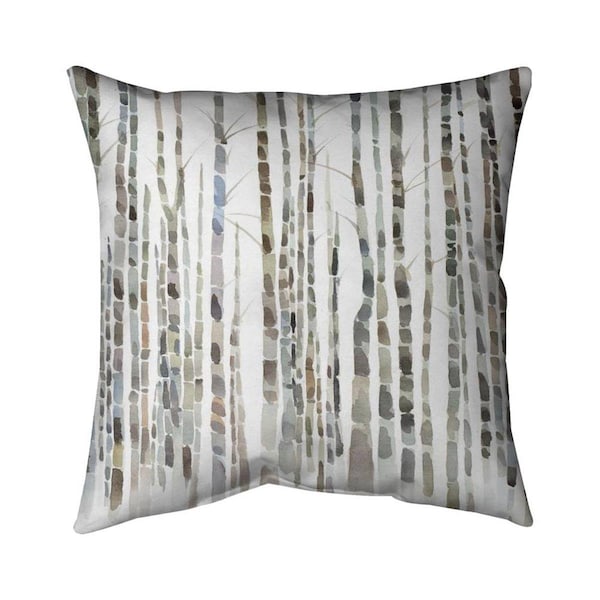 Fondo 26 x 26 in. Birch Trees Forest-Double Sided Print Indoor Pillow - FO2779420