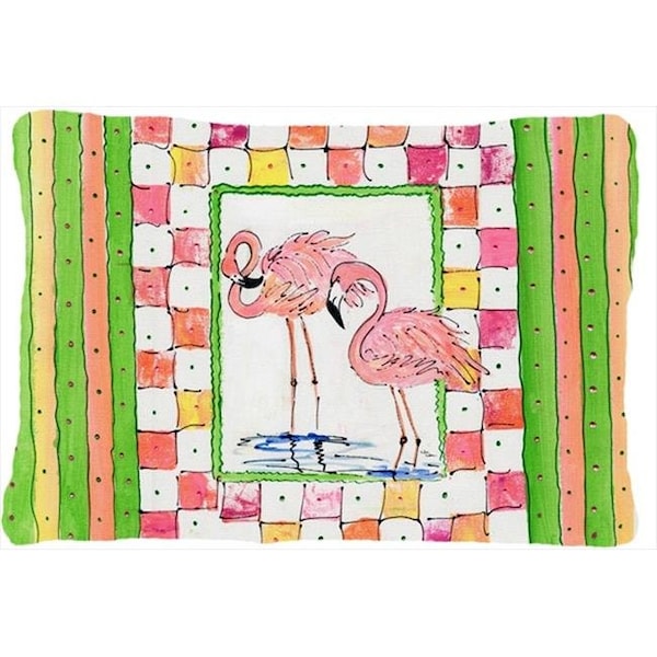 Carolines Treasures Carolines Treasures 8077PW1216 Bird - Flamingo Indoor & Outdoor Decorative Fabric Pillow - 12 x 16 in. - 8077PW1216