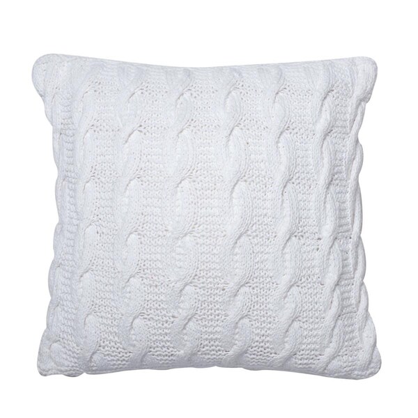 Vickerman 18 x 18 in. Cable Knit White Cushion Pillow - QTX17591