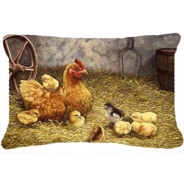 Carolines Treasures Carolines Treasures BDBA0176PW1216 Chicken Hen & Her Chicks Fabric Decorative Pillow - BDBA0176PW1216