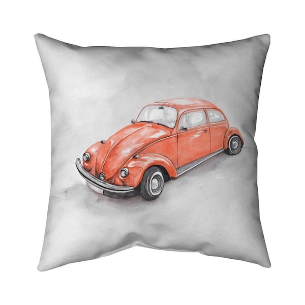 Begin Home Decor 20 x 20 in. Vintage Red Beetle-Double Sided Print Indoor Pillow - 5541-2020-TR53