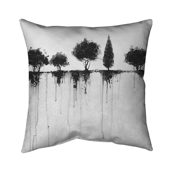 Fondo 20 x 20 in. Abstract Black Trees-Double Sided Print Indoor Pillow - FO2795309