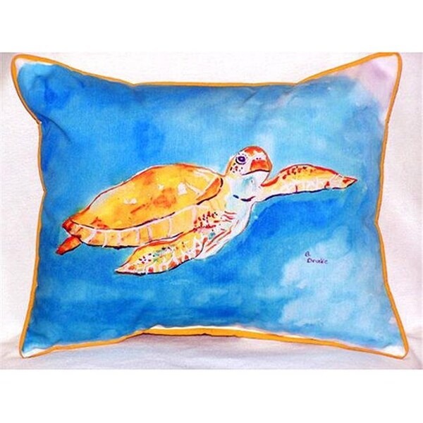 Betsy Drake Betsy Drake HJ156 Brown Sea Turtle Large Indoor-Outdoor Pillow 16 in. x 20 in. - HJ156