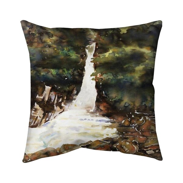 Begin Home Decor 26 x 26 in. Watercolor Waterfalls-Double Sided Print Indoor Pillow - 5541-2626-LA153
