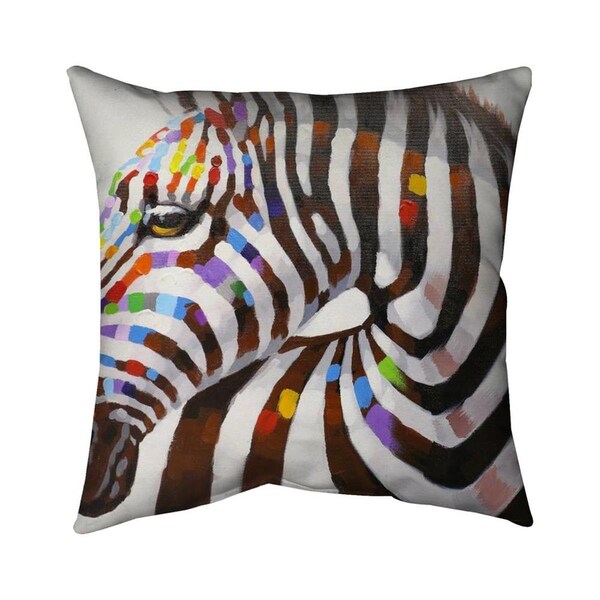 Fondo 20 x 20 in. Colorful Zebra-Double Sided Print Indoor Pillow - FO2794318