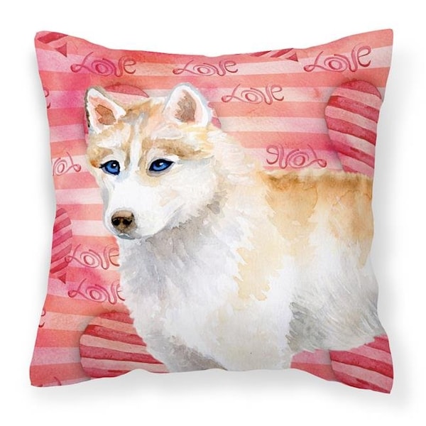 Carolines Treasures Carolines Treasures BB9742PW1414 Siberian Husky Love Fabric Decorative Pillow - BB9742PW1414