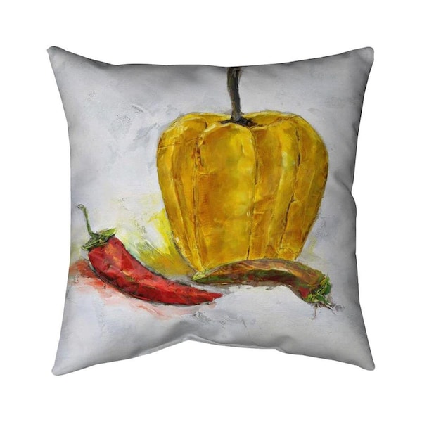 Begin Home Decor 26 x 26 in. Peppers-Double Sided Print Indoor Pillow - 5541-2626-GA2