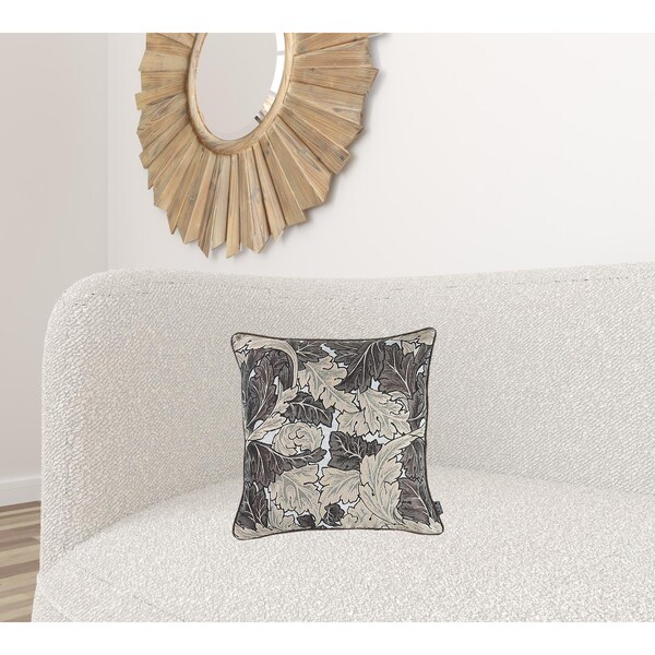Homeroots Maple Jacquard Leaf Decorative Throw Pillow Cover 17 x 17 in. - 355478