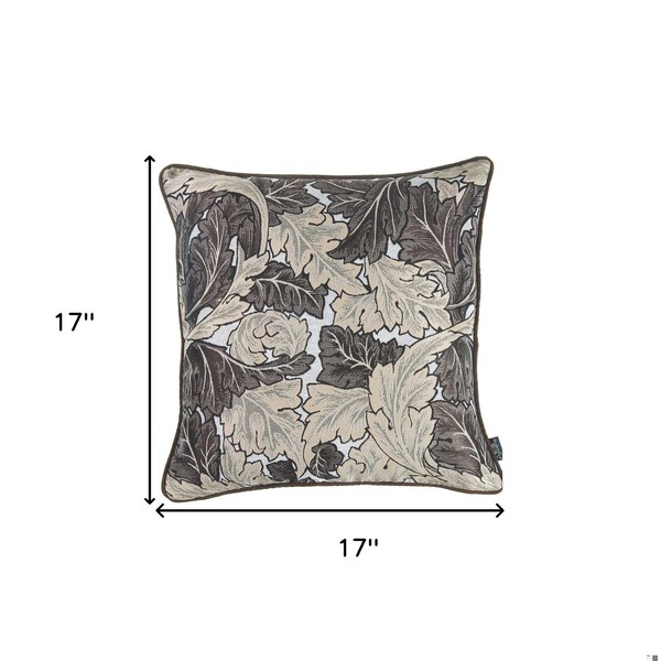 Homeroots Maple Jacquard Leaf Decorative Throw Pillow Cover 17 x 17 in. - 355478
