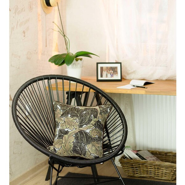 Homeroots Maple Jacquard Leaf Decorative Throw Pillow Cover 17 x 17 in. - 355478