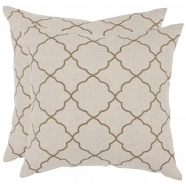 Safavieh Sophie 18-Inch Taupe Decorative Pillows- 2PK - PIL933A-1818-SET2
