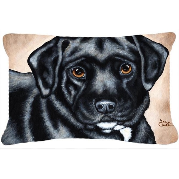 Carolines Treasures Carolines Treasures AMB1415PW1216 Black Bart the Labrador Fabric Decorative Pillow - AMB1415PW1216