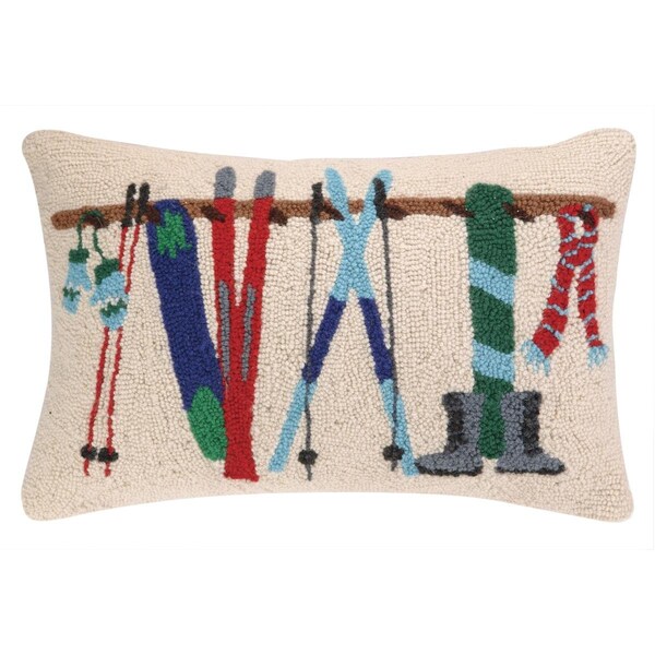 Peking Handicraft 14 x 22 in. Winter Rack Poly Filled Hook Pillow - 31HRS295C22OB