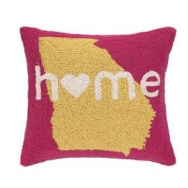 Puesta En Escena 18 x 18 in. Home in Georgia Poly Filled Square Hook Pillow - PU3124431