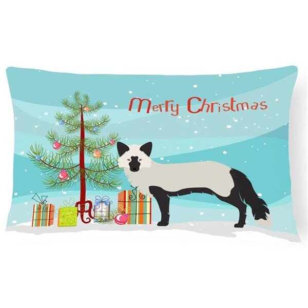Carolines Treasures Carolines Treasures BB9238PW1216 Silver Fox Christmas Canvas Fabric Decorative Pillow - BB9238PW1216