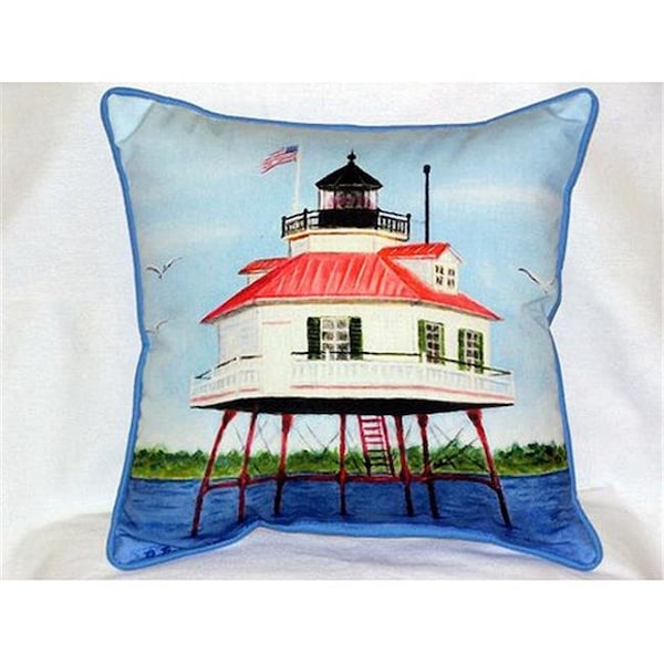 Betsy Drake Betsy Drake HJ742 Drum Point Lighthouse Large Large Indoor-Outdoor Pillow 18x18 - HJ742