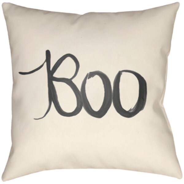 Artistic Weavers Lodge Cabin Boo Poly Filled Pillow - Black & Beige - 16 x 16 in. - LGCB2092-1616