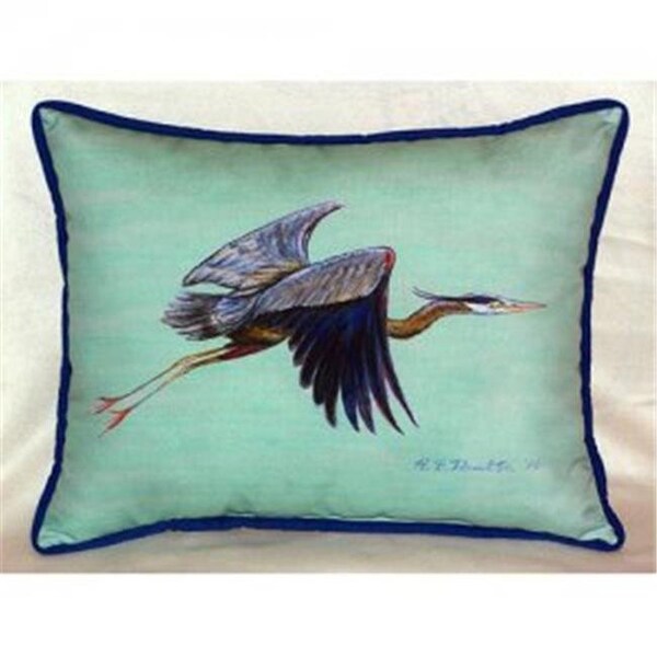 Betsy Drake Betsy Drake HJ327C Flying Blue Heron - Teal Indoor & Outdoor Throw Pillow; 16 x 20 in. - HJ327C