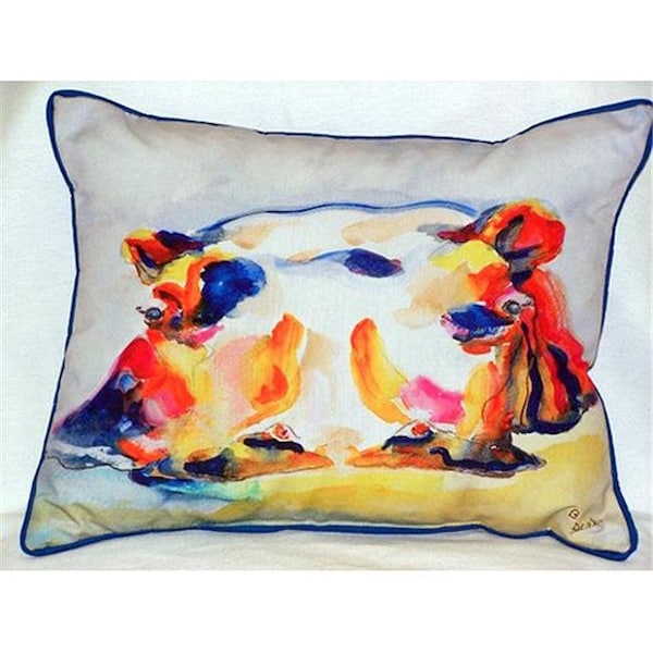 Betsy Drake Betsy Drake HJ157 Hippo Large Indoor-Outdoor Pillow - HJ157