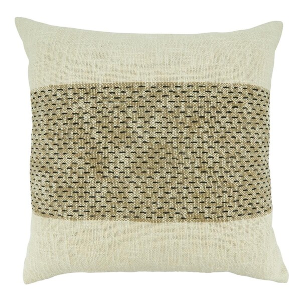 Rlm Distribution Banded Throw Pillow with Poly Filling Natural - HO3195161