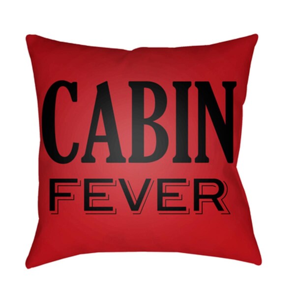 Artistic Weavers Lodge Cabin Cabin Fever Poly Filled Pillow - Bright Red & Black - 16 x 16 in. - LGCB2032-1616