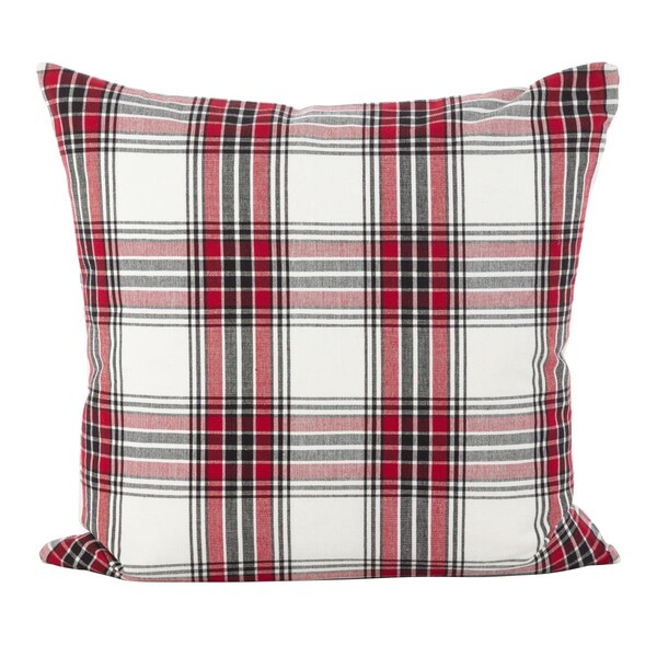 Rlm Distribution SARO  20 in. Square Tartan Plaid Pattern Traditional Cotton Down Filled Throw Pillow  Multi Color - HO2657619