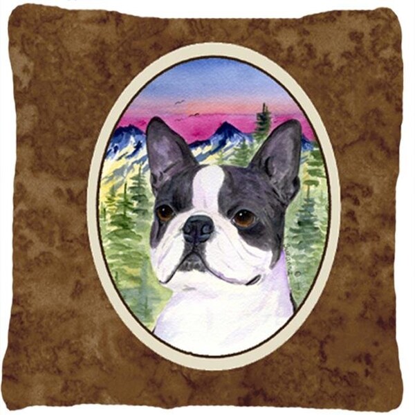 Jensendistributionservices Boston Terrier Decorative Indoor & Outdoor Fabric Pillow - MI760476