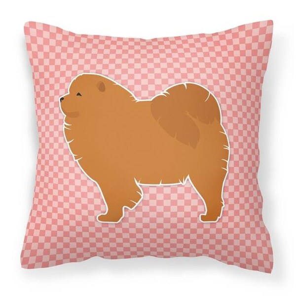 Carolines Treasures Carolines Treasures BB3651PW1818 Chow Chow Checkerboard Pink Fabric Decorative Pillow - BB3651PW1818
