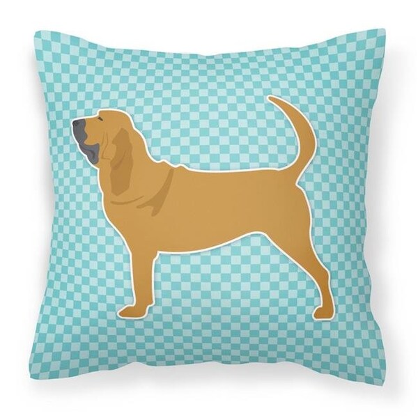 Carolines Treasures Carolines Treasures BB3684PW1818 Bloodhound Checkerboard Blue Fabric Decorative Pillow - BB3684PW1818