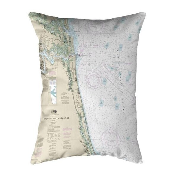 Betsy Drake Betsy Drake KS11488 11 x 14 in. Amelia Island to Saint Augustine; FL Nautical Map Non-Corded Indoor & Outdoor Pillow - KS11488