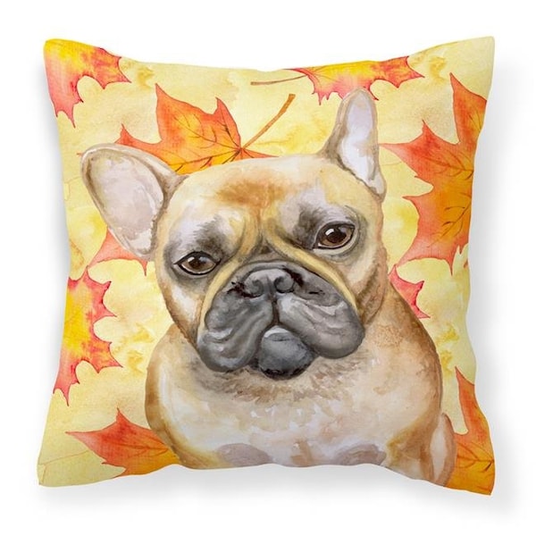 Carolines Treasures Carolines Treasures BB9949PW1818 French Bulldog Fall Fabric Decorative Pillow - BB9949PW1818