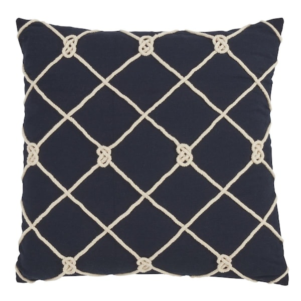 Rlm Distribution SARO  Down Filled Cotton Throw Pillow with Knotted Rope Design - HO2657679