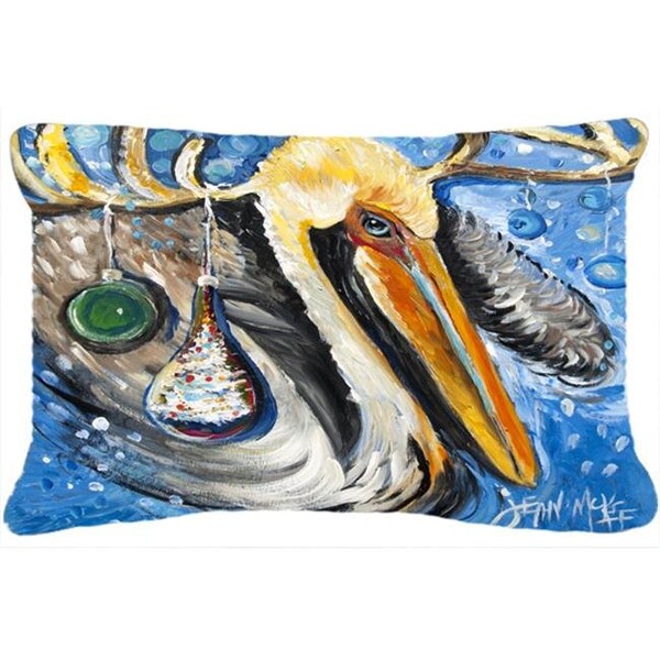 Carolines Treasures Carolines Treasures JMK1020PW1216 Pelican Dressed As A Reindeer Canvas Fabric Decorative Pillow - JMK1020PW1216