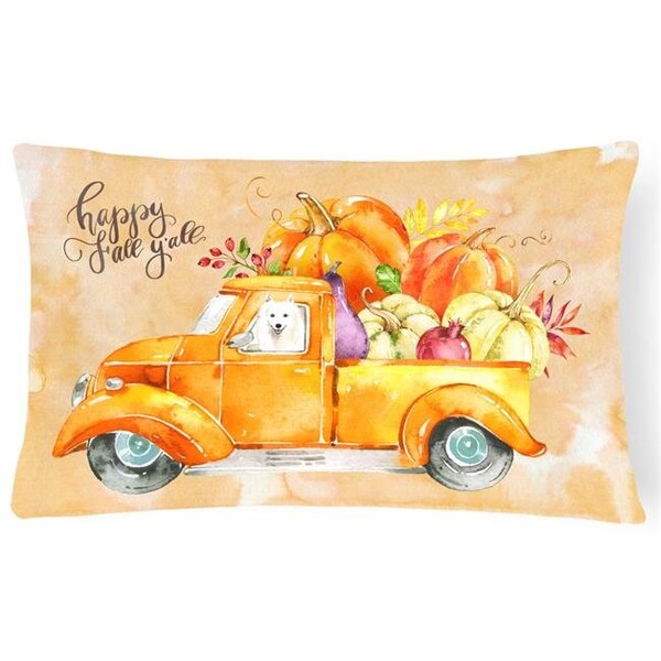 Carolines Treasures Carolines Treasures CK2622PW1216 Fall Harvest Japanese Spitz Canvas Fabric Decorative Pillow - CK2622PW1216
