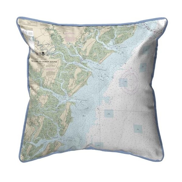 Betsy Drake Betsy Drake SN11509 Tybee Island to Doboy Sound; GA Nautical Map Small Corded Indoor & Outdoor Pillow - 12 x 12 in. - SN11509